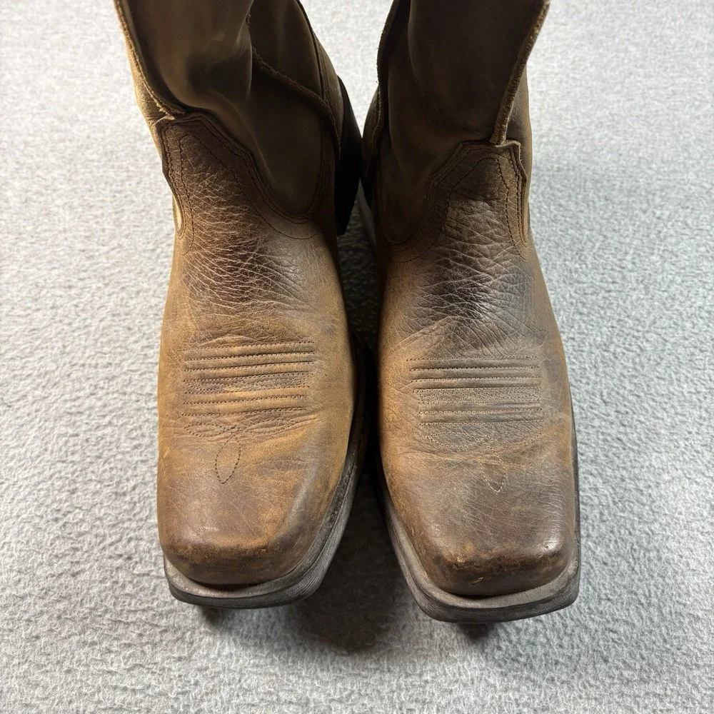 Ariat Rambler Mens 12 D Brown Leather Square Toe Cowboy Work Boots 10002317